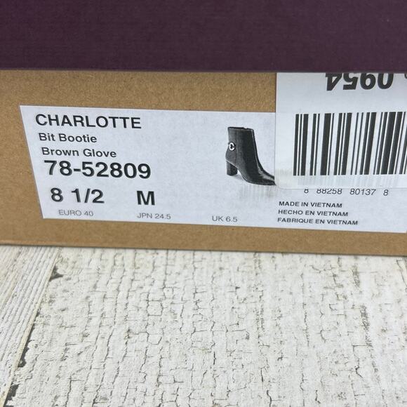 Johnston & Murphy Charlotte womens 8 1/2 brown leather bit ankle bootie new - Picture 10 of 10